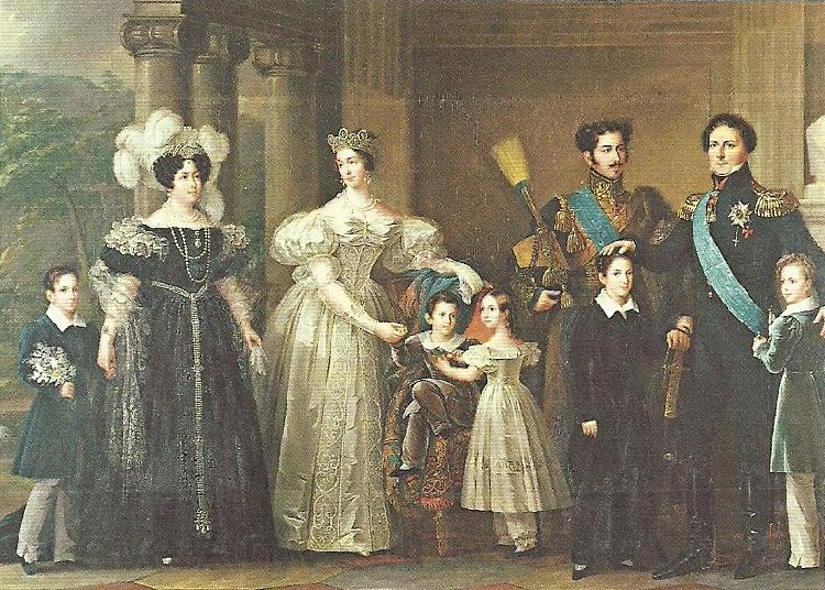 fredrik westin en stor familjeskara France oil painting art